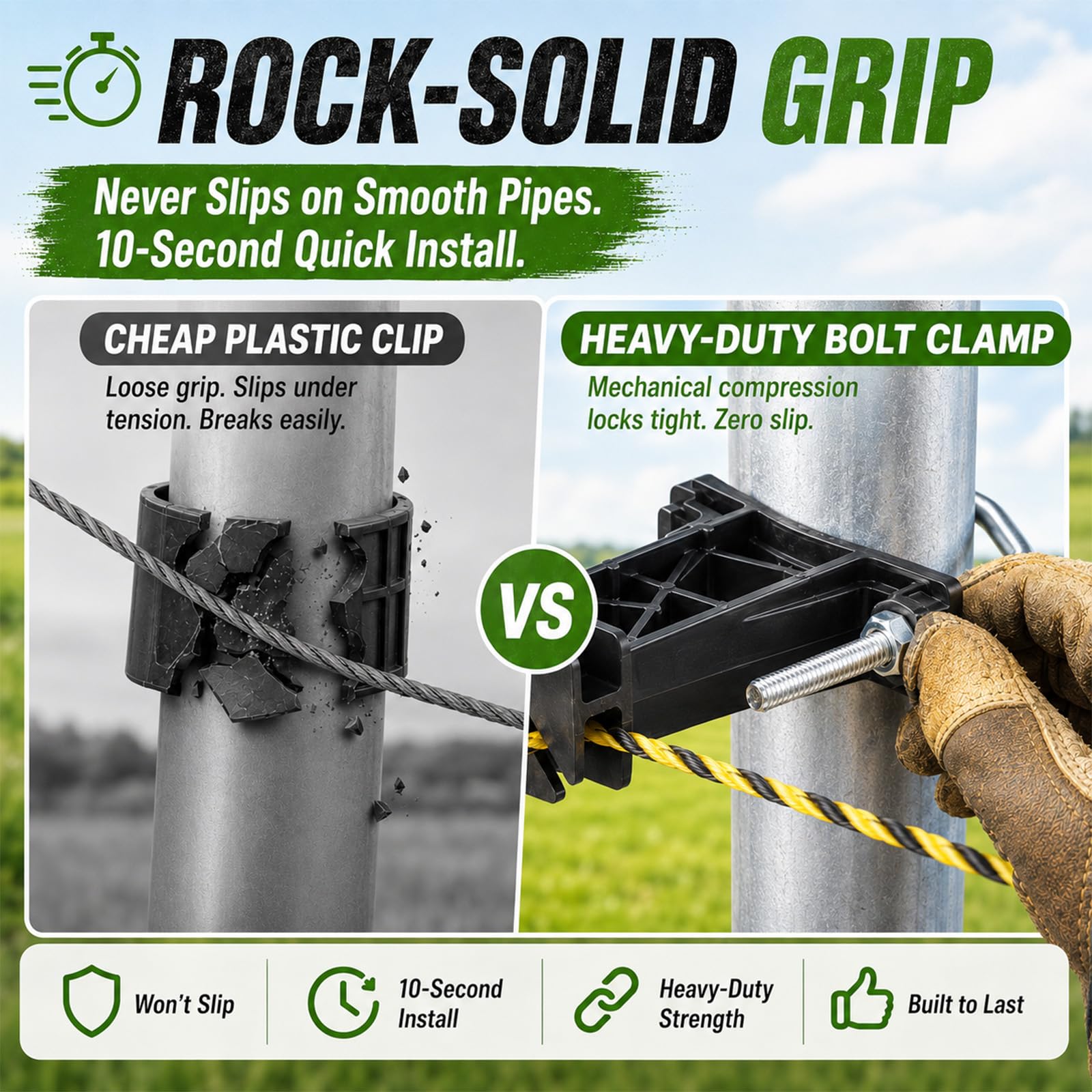 Tondiamo galvanized bolt and nut detail demonstrating rust-resistant fastening