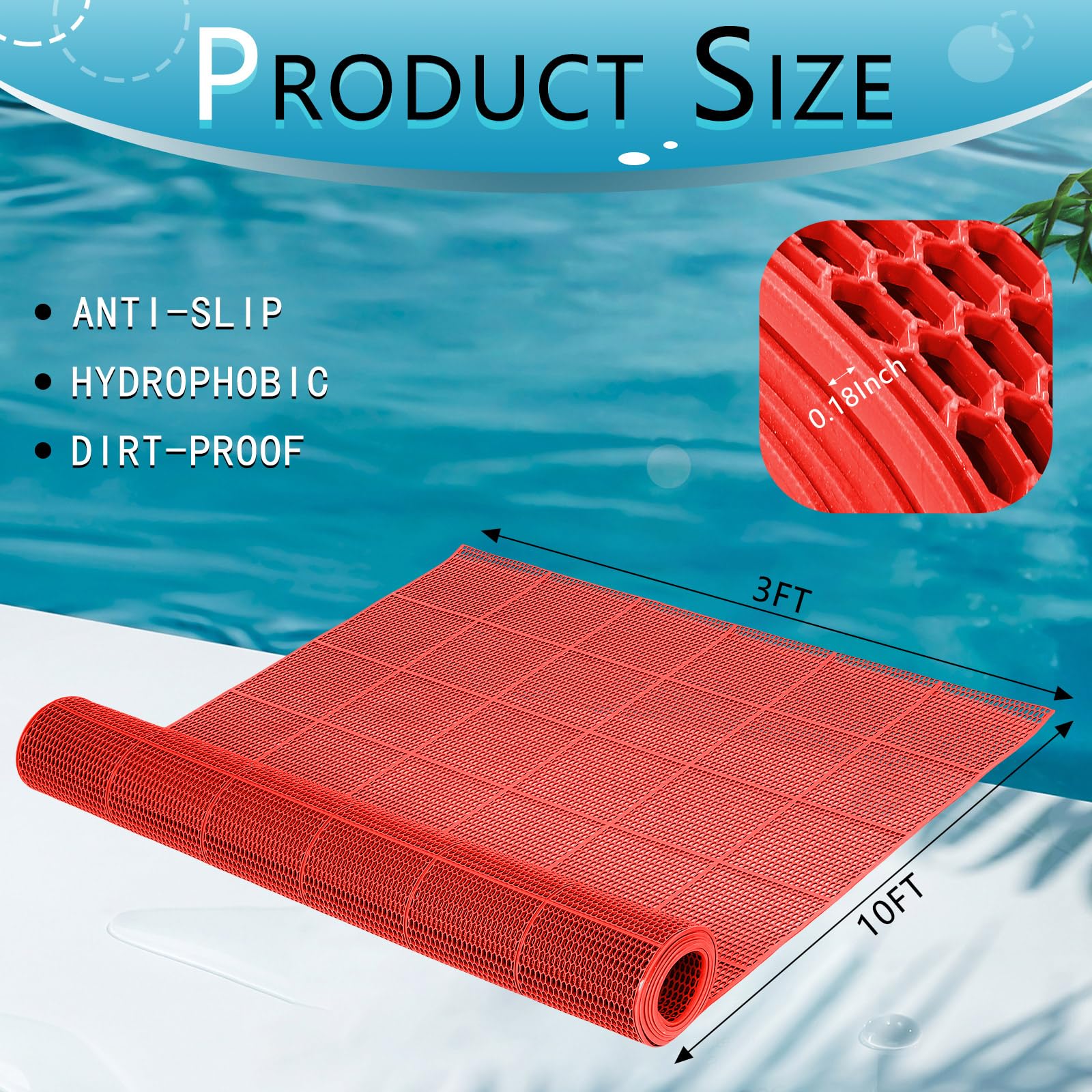 Tondiamo close-up honeycomb hexagonal pattern highlighting fast drainage benefit