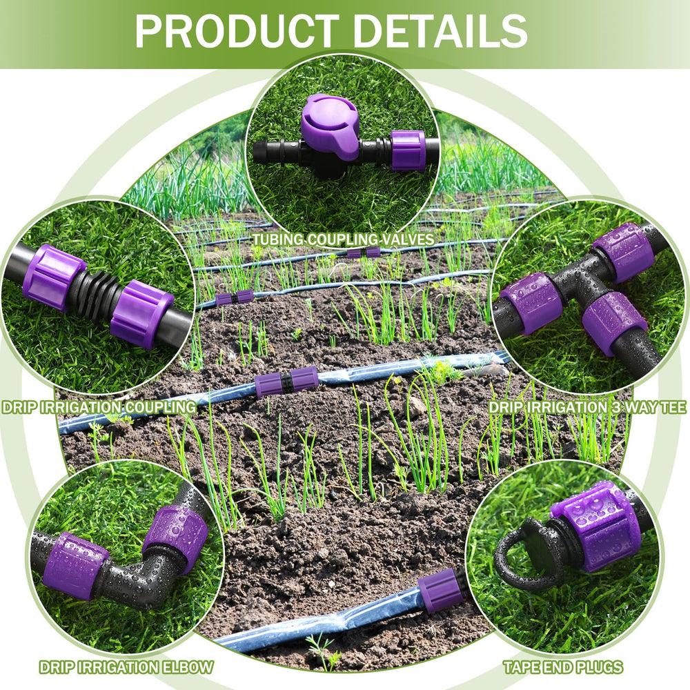 Tondiamo drip tape installed along a vegetable row, even watering benefit