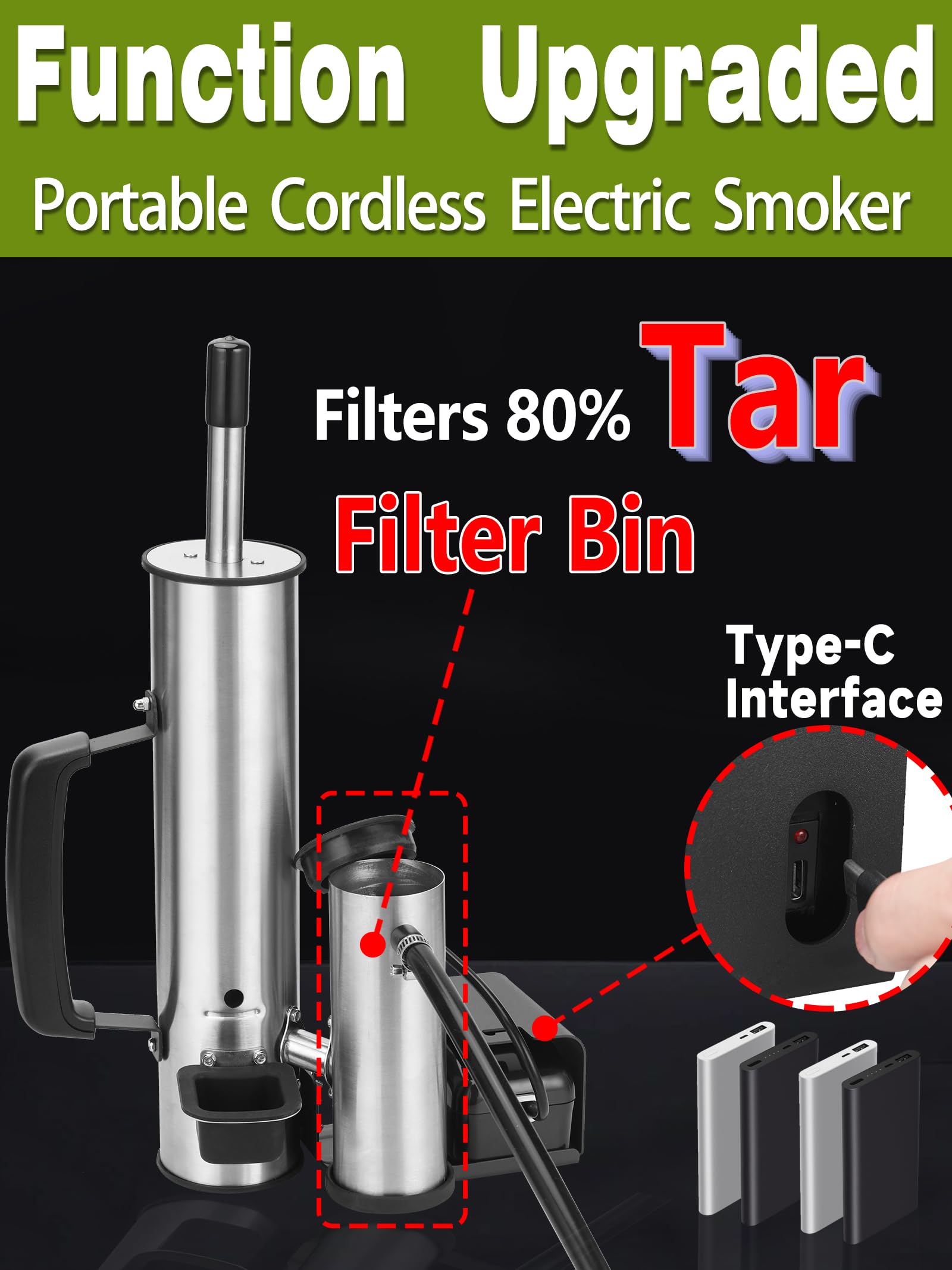 TONFUGLN smoke tube filled with wood pellets showing long run-time convenience benefit