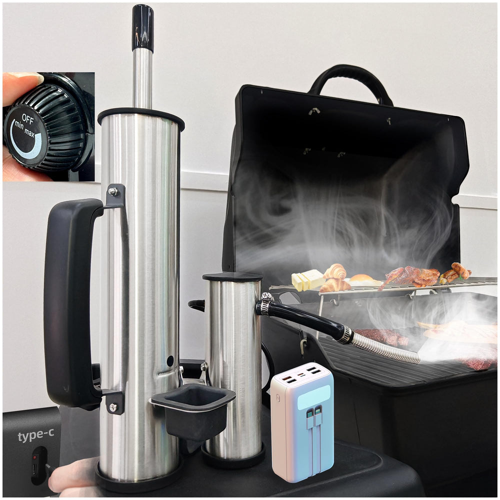 TONFUGLN front angle showing compact pellet smoke tube and easy placement benefit