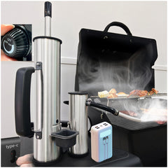 TONFUGLN front angle showing compact pellet smoke tube and easy placement benefit