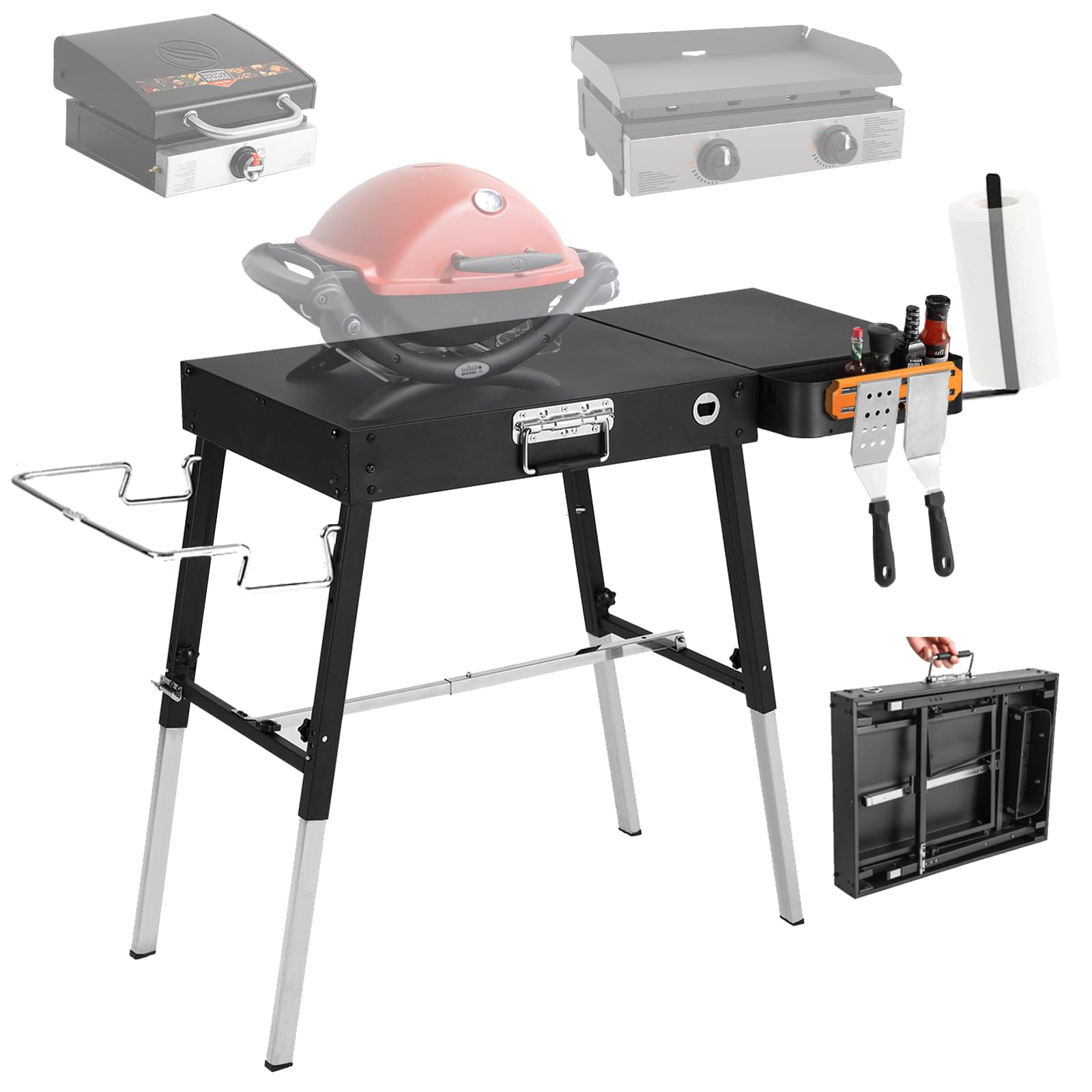 TONFUGLN front view folded table for compact transport and storage benefit