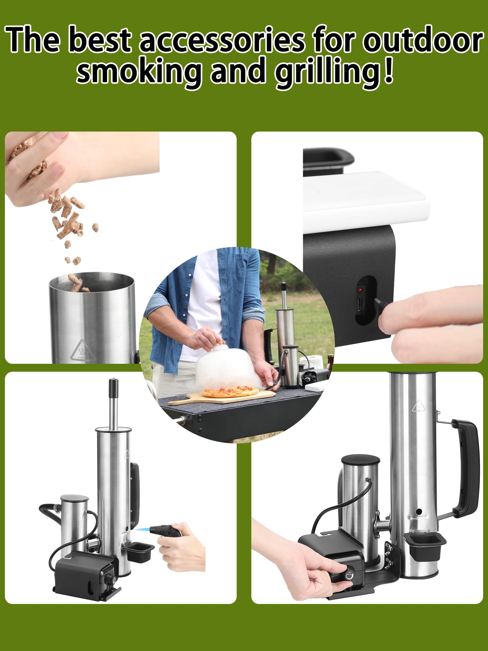 TONFUGLN next to a spatula showing size and portability for outdoor use benefit