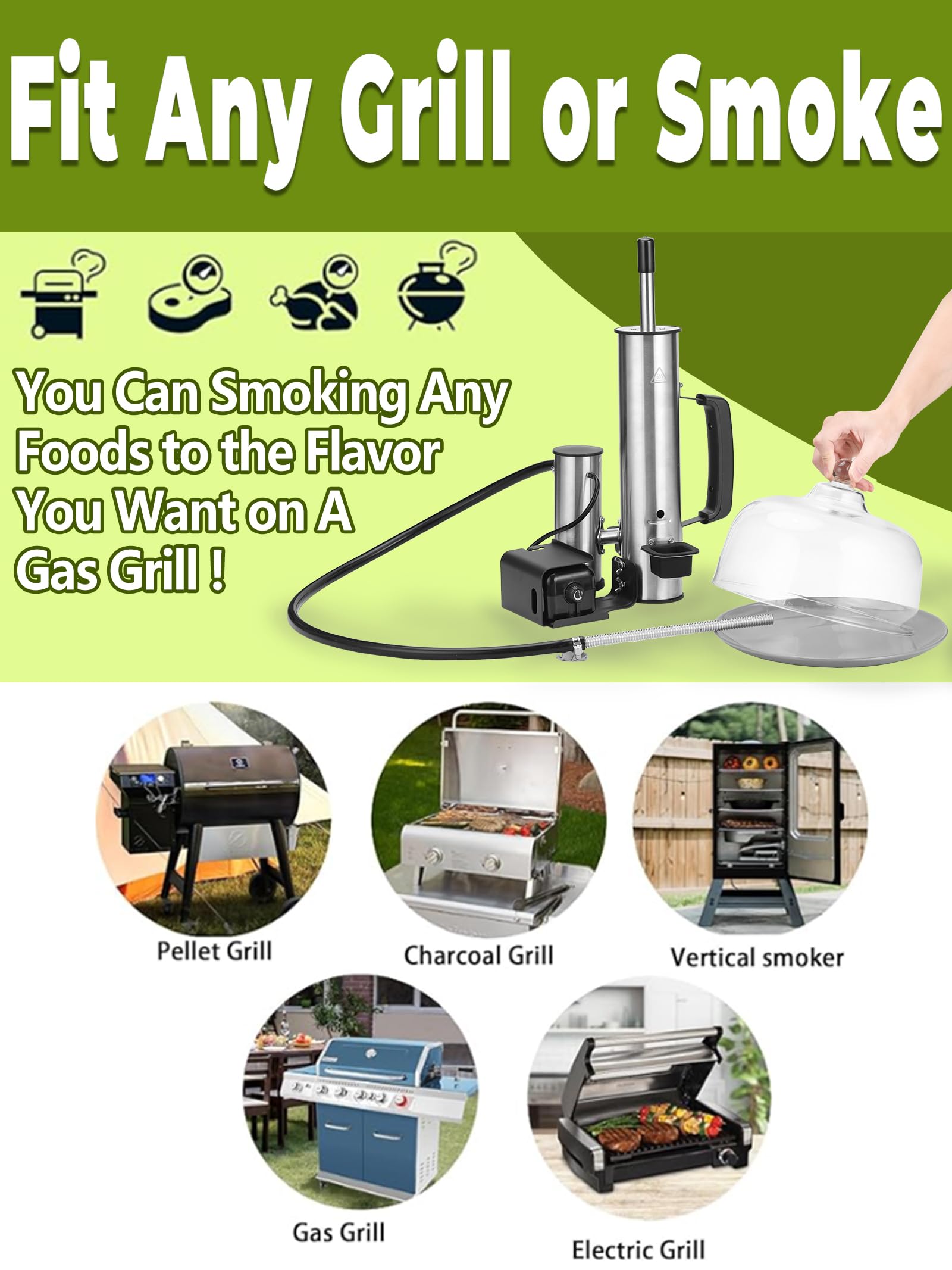 TONFUGLN producing smoke over cheese in cold setup showing gentle flavoring benefit