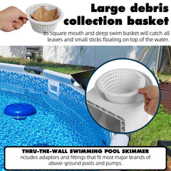 TonGass skimmer weir and basket showing debris capture benefit