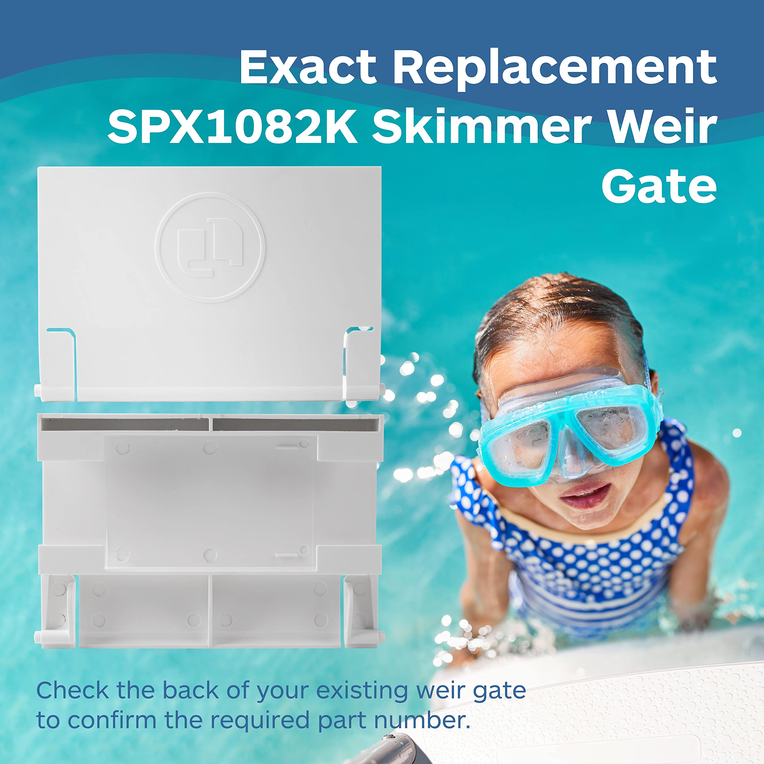 TonGass product pictured by pool with skimmer lid removed showing easy DIY replacement