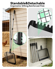 Tongjing in use in chicken coop collecting waste with minimal bending