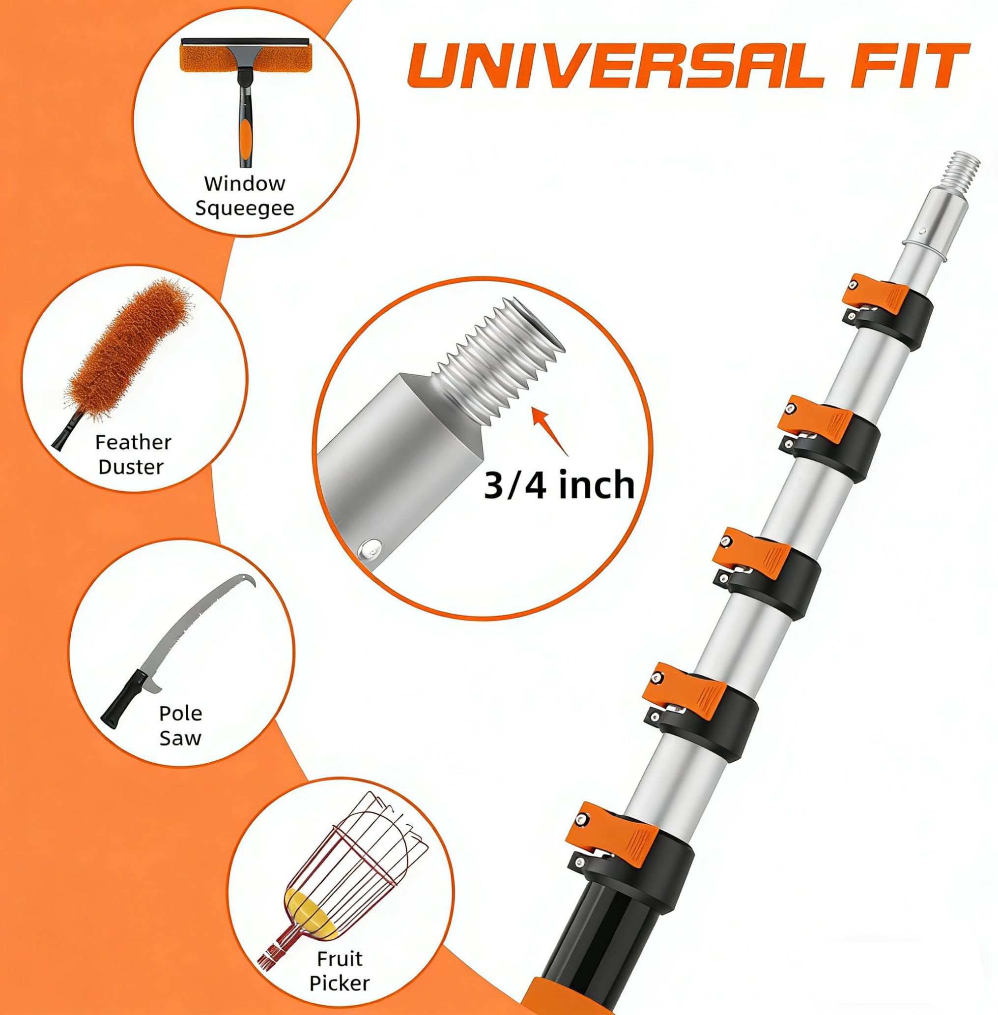TONYINGO threaded attachment compatibility for multi-tool yard tasks