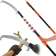 TONYINGO full-length pole saw showing portability and extended reach
