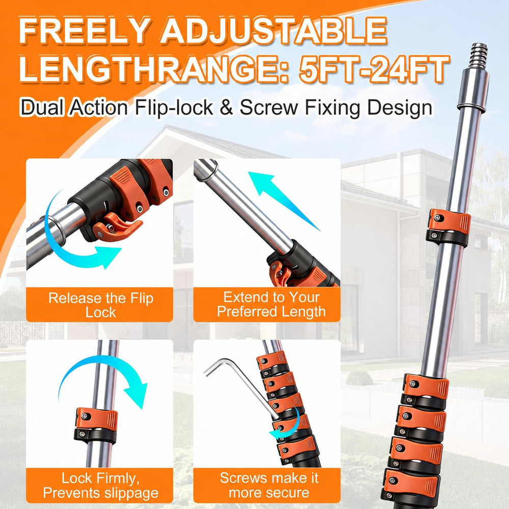 TONYINGO packaging with pole, saw head, and accessories displayed neatly