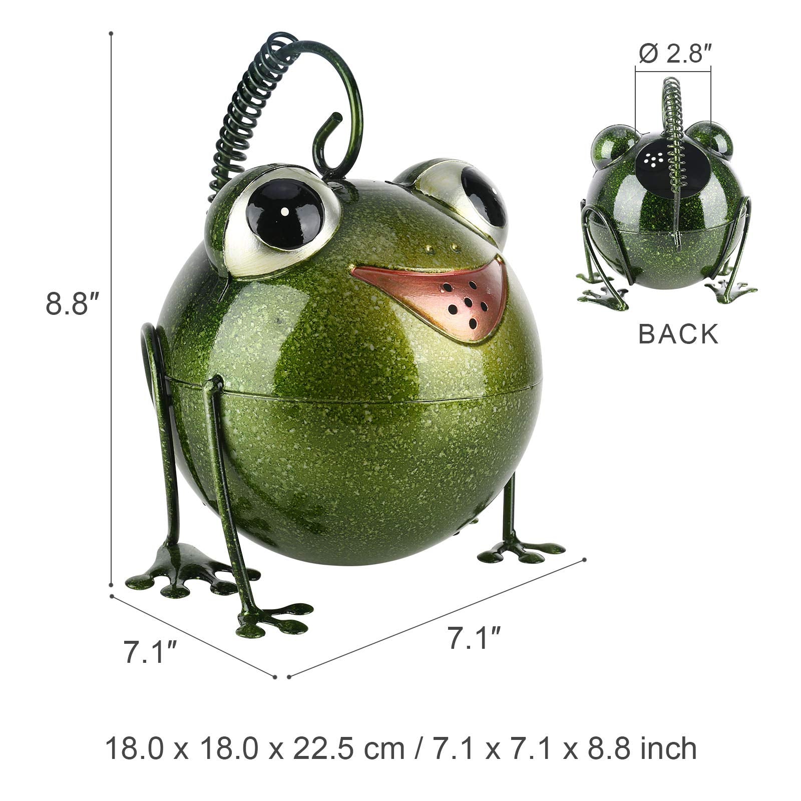 Tooarts frog watering can in garden setting showing decorative appeal and functionality