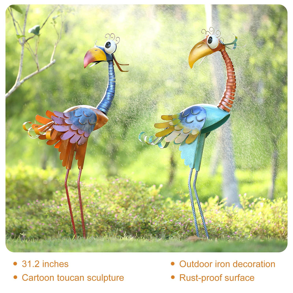 Tooarts toucan side profile highlighting shape and sturdy metal frame
