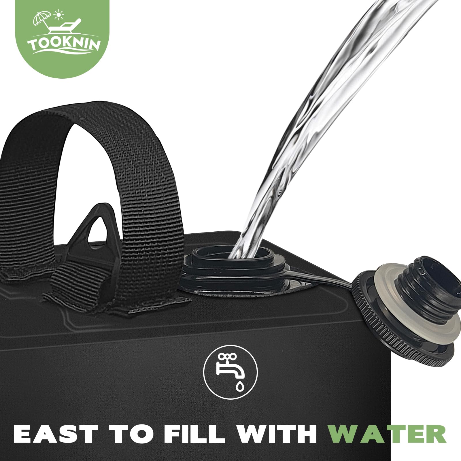 TOOKNIN filled weight bag attached to a canopy leg providing stable ballast and wind resistance