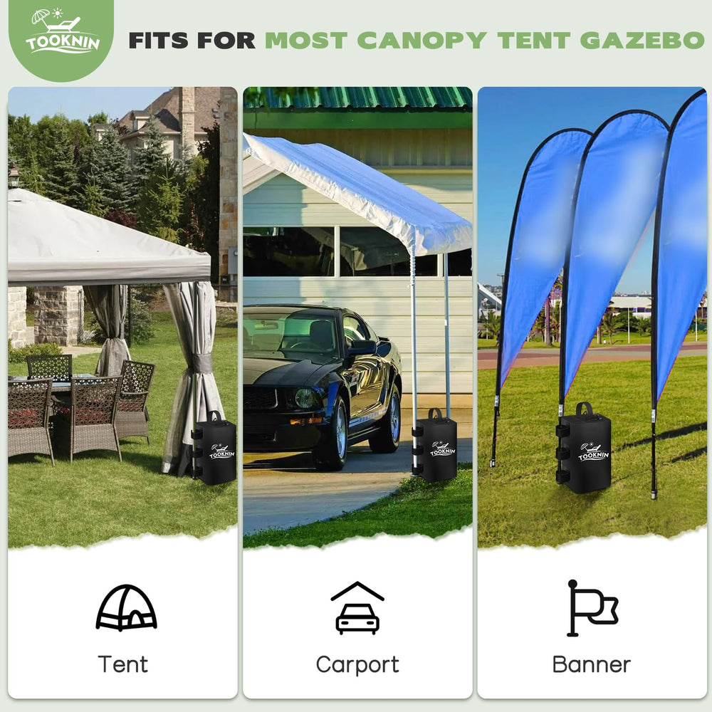 TOOKNIN weight bag held in hand to show scale and portability for effortless site setup