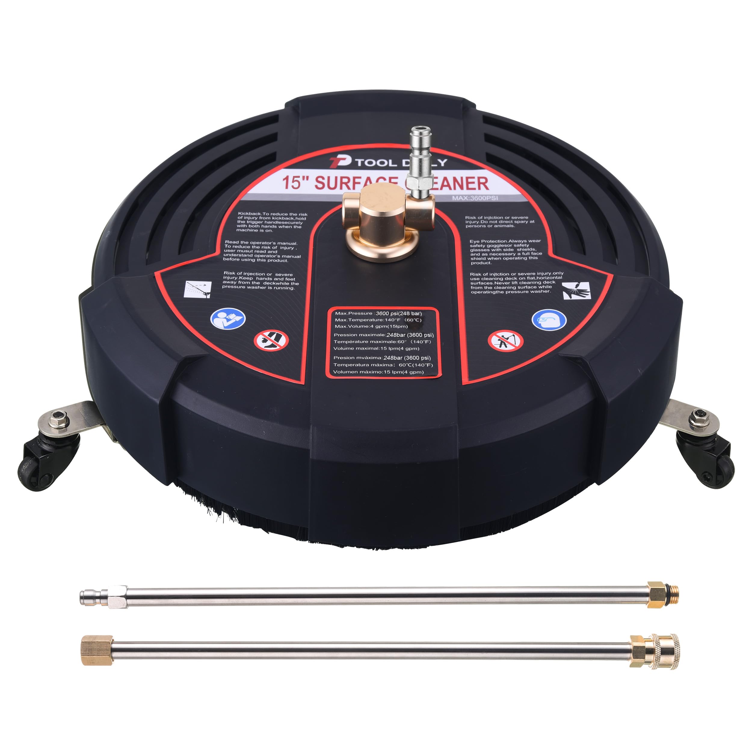 Tool Daily front view of 15 inch surface cleaner showing compact housing and coverage benefit