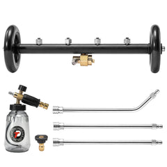 Tool Daily front view of 16-inch undercarriage attachment showing design and coverage benefit