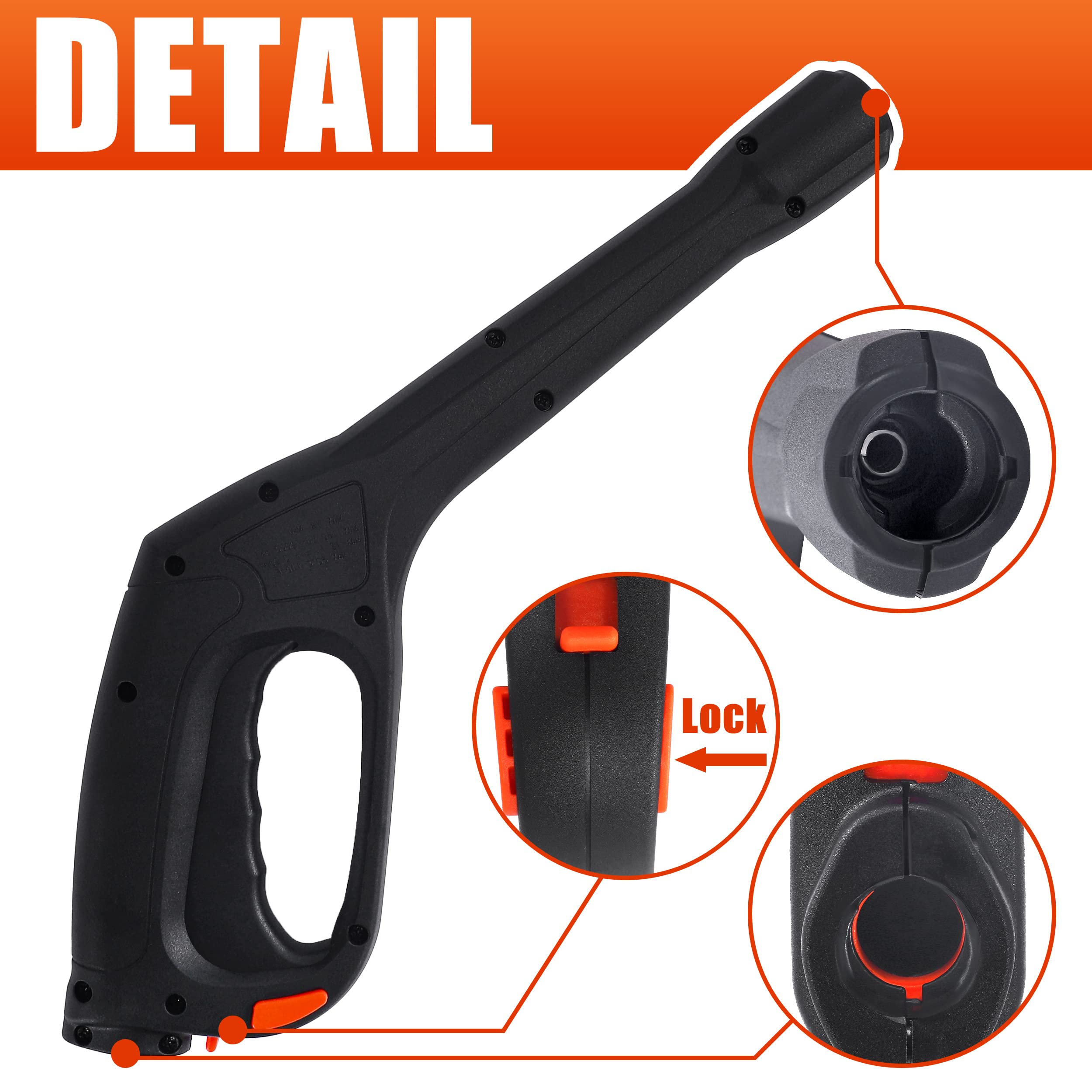 Tool Daily pressure washer gun safety lock and trigger for accidental-discharge prevention