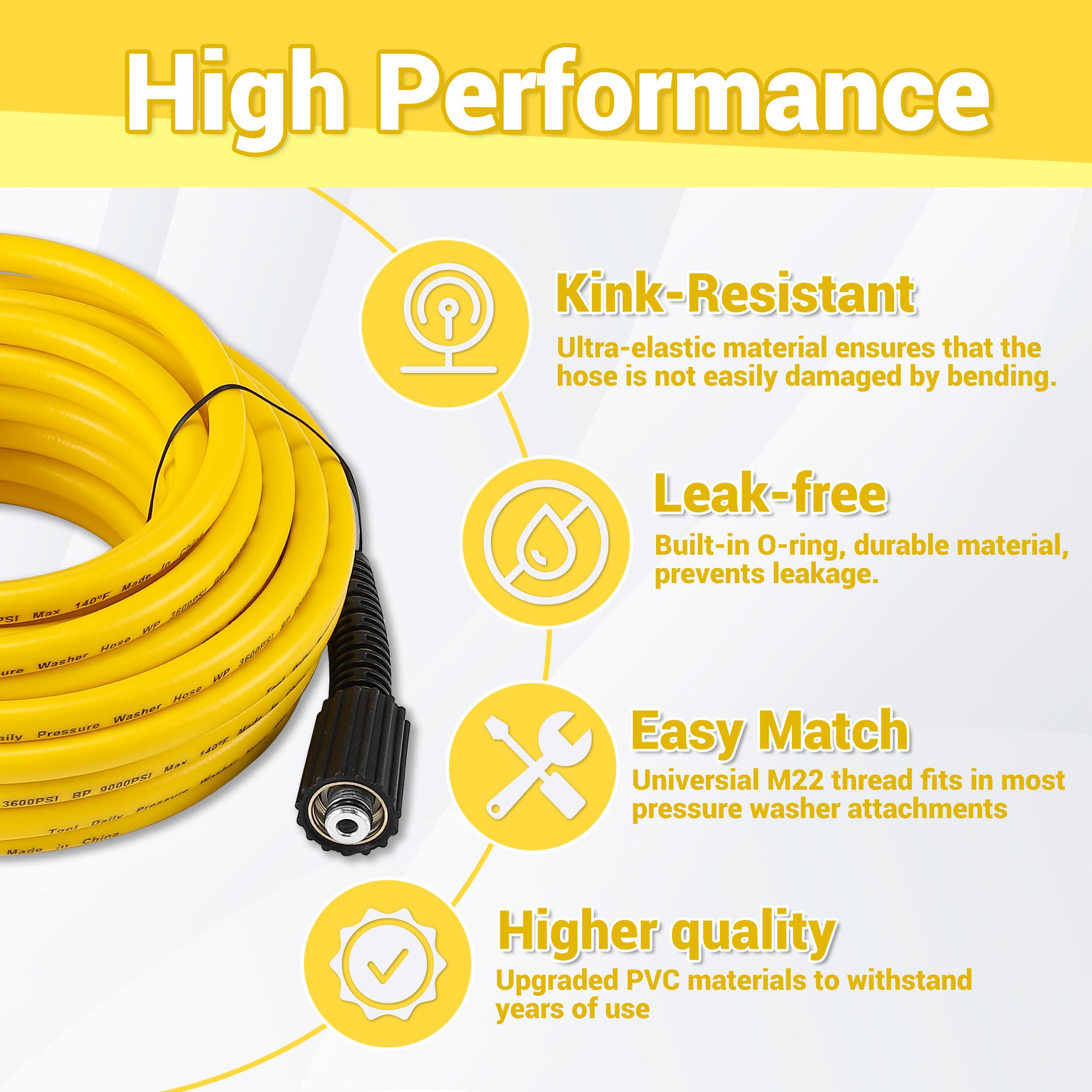 Tool Daily hose in use cleaning a car, illustrates long reach and fewer repositioning stops