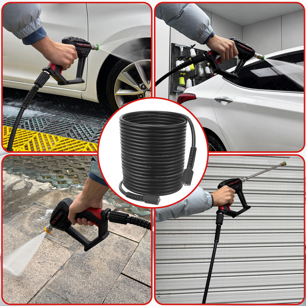 Tool Daily compactly stored hose on hook showing convenient portability and neat storage