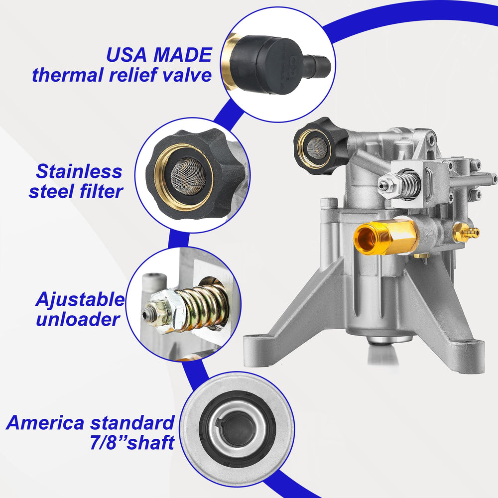 Tool Daily pump installed on vertical gasoline pressure washer restoring cleaning power
