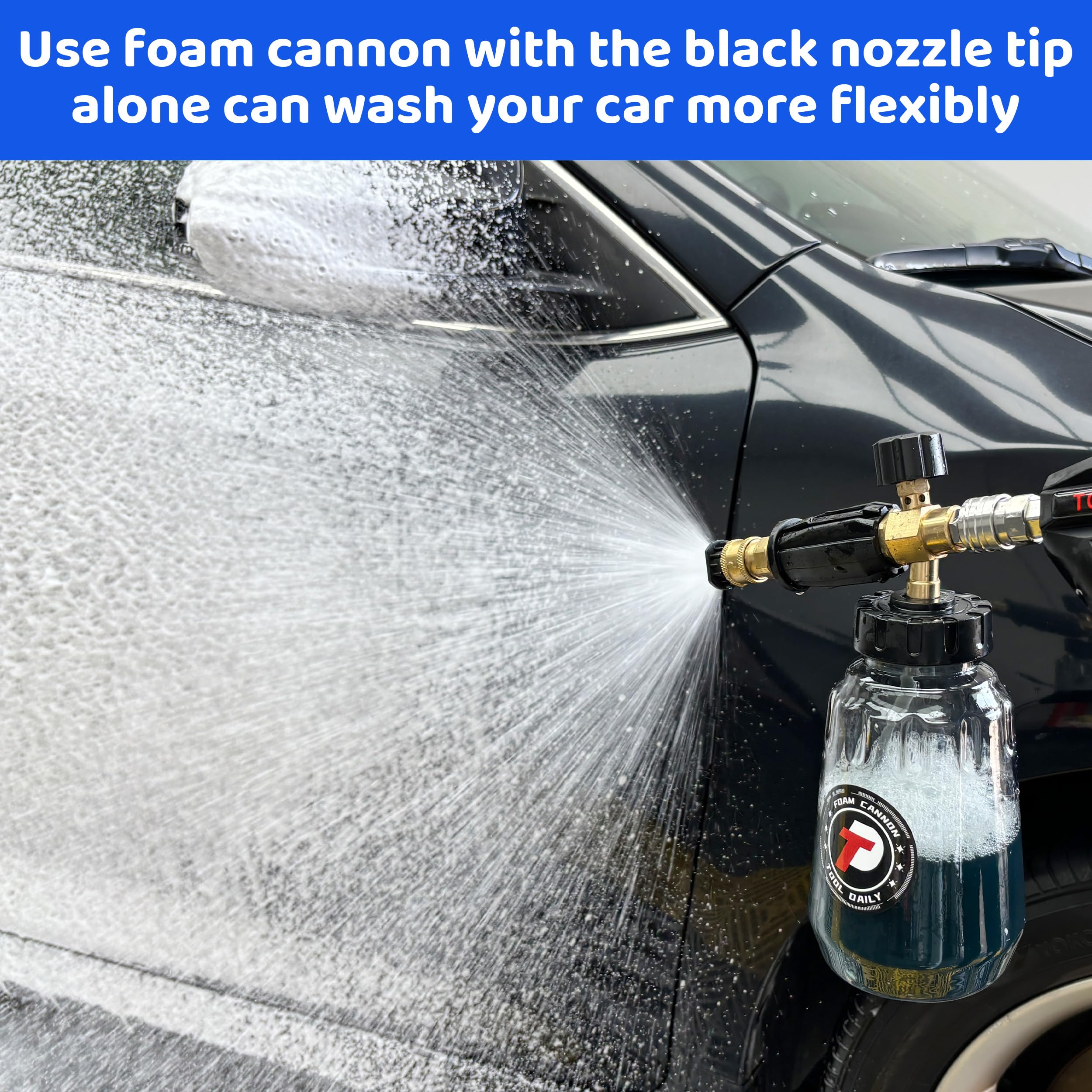 Tool Daily lifestyle shot cleaning a driveway to speed up outdoor maintenance benefit