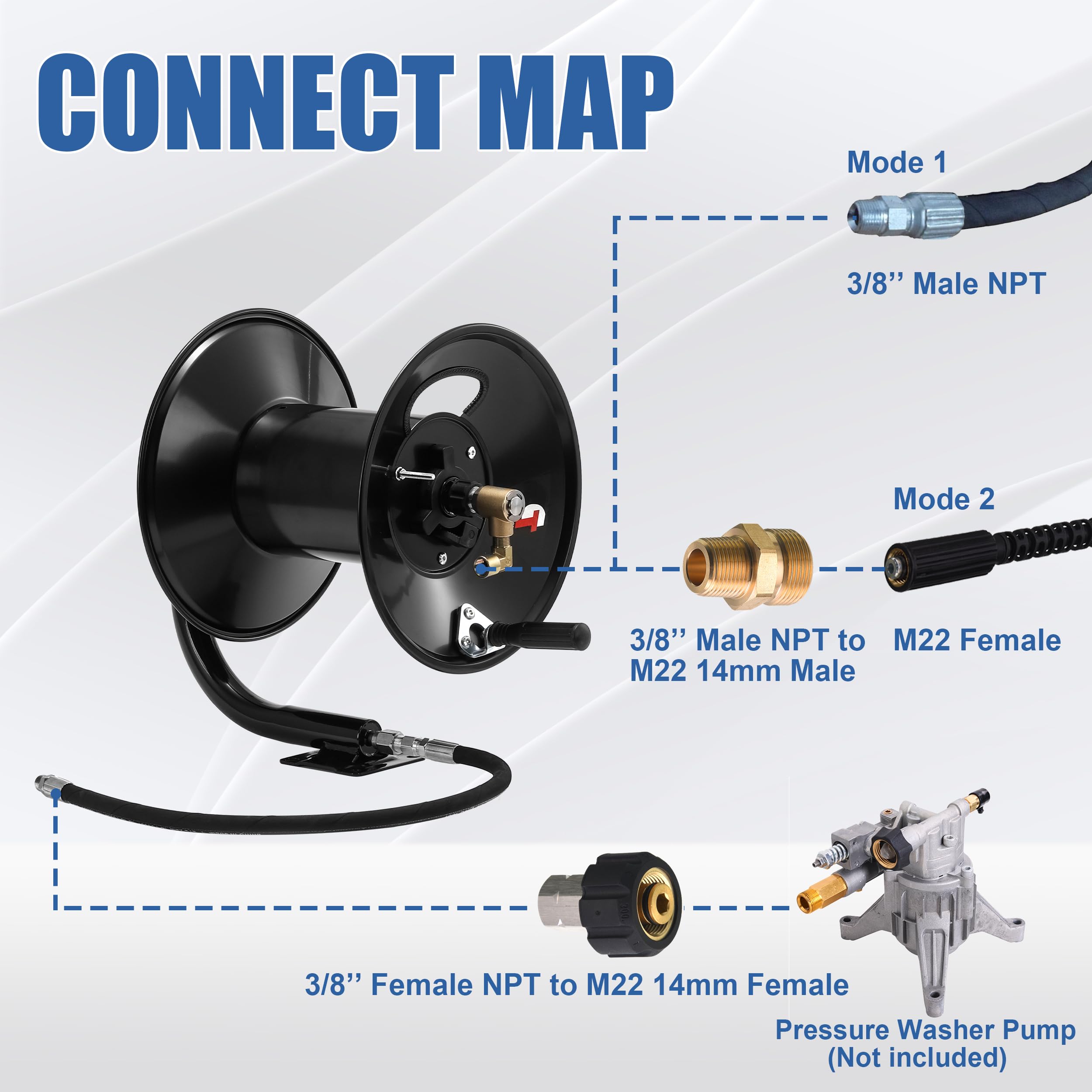 Tool Daily inlet detail with brass swivel improving anti-tangle performance