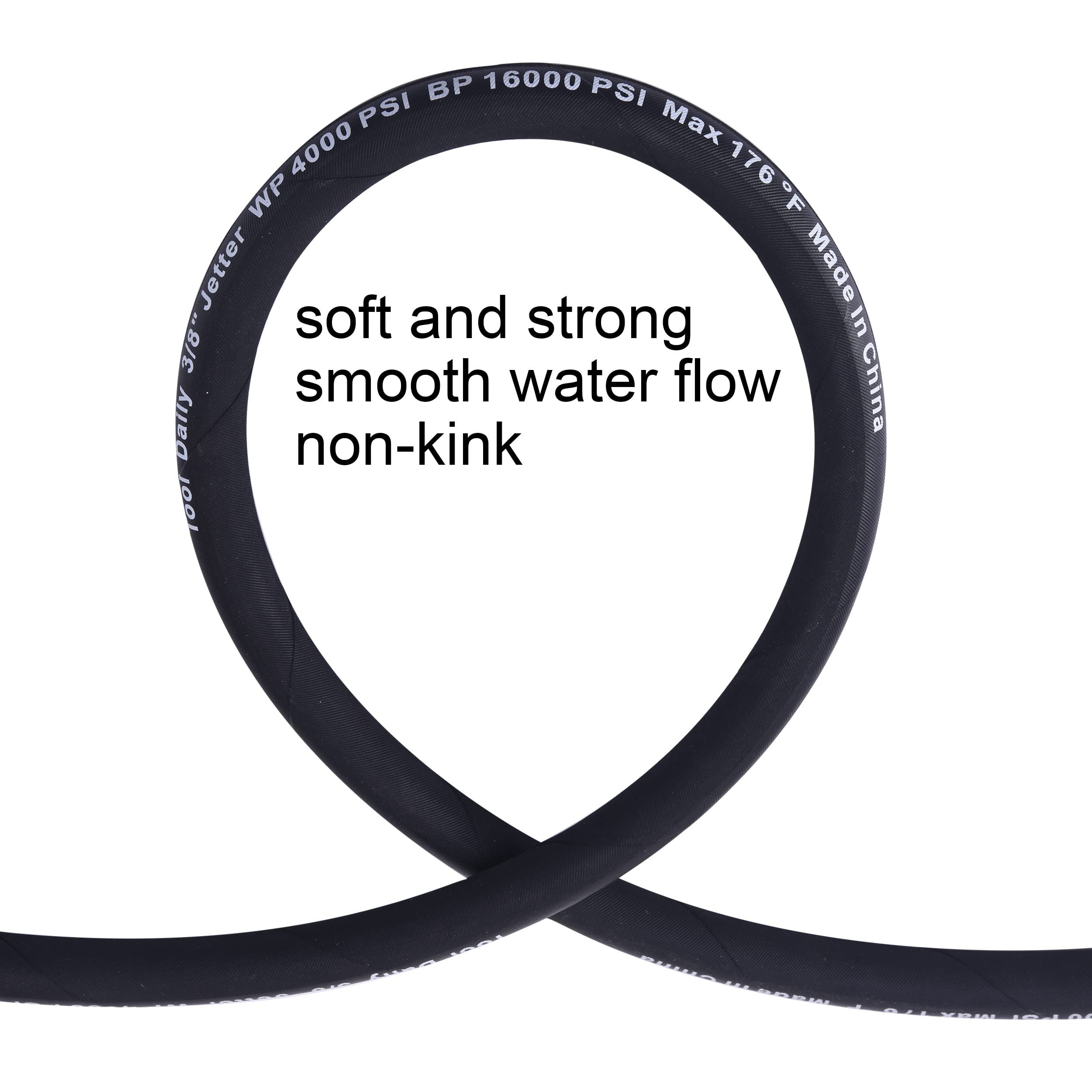 Tool Daily hose alongside tape measure illustrating the compact four-foot length advantage