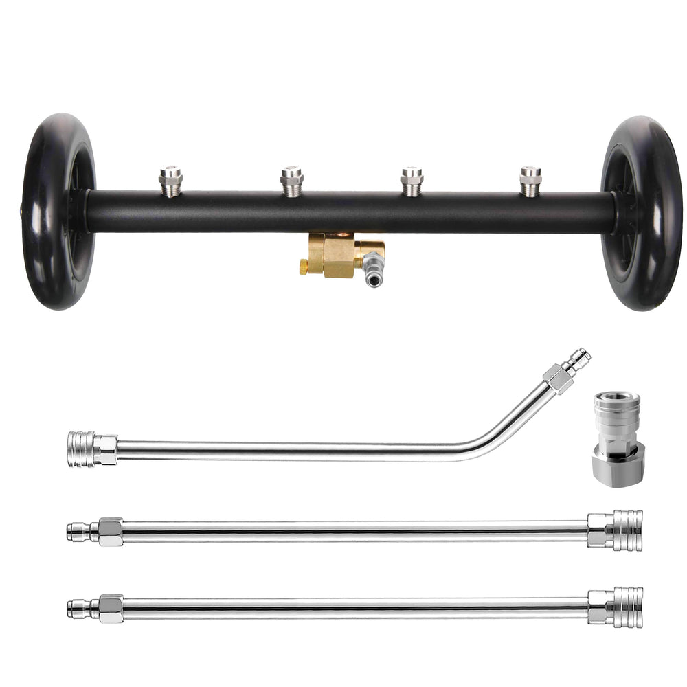 Tool Daily front view of 16-inch undercarriage cleaner highlighting compact design and reach
