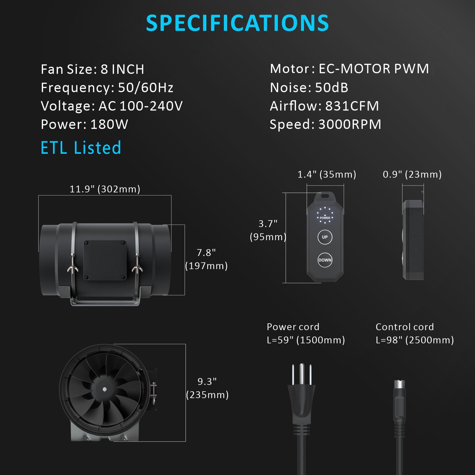 Toolazy 10-speed PWM controller and cables displayed for precise speed control
