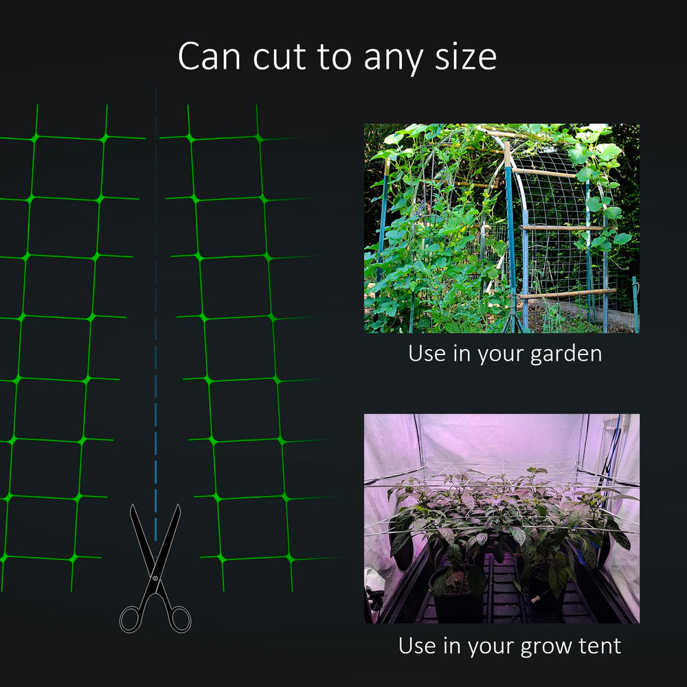 Toolazy netting installed vertical on tomato stakes demonstrating crop support