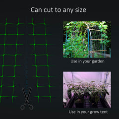 Toolazy netting installed vertical on tomato stakes demonstrating crop support