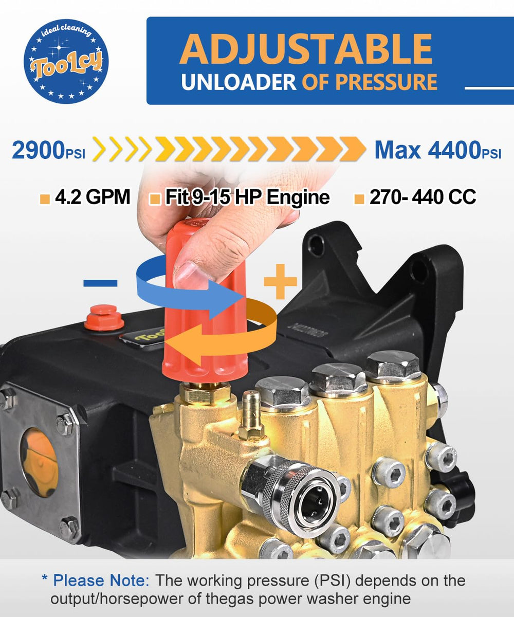 TOOLCY brass pump head closeup highlighting corrosion resistance and longevity