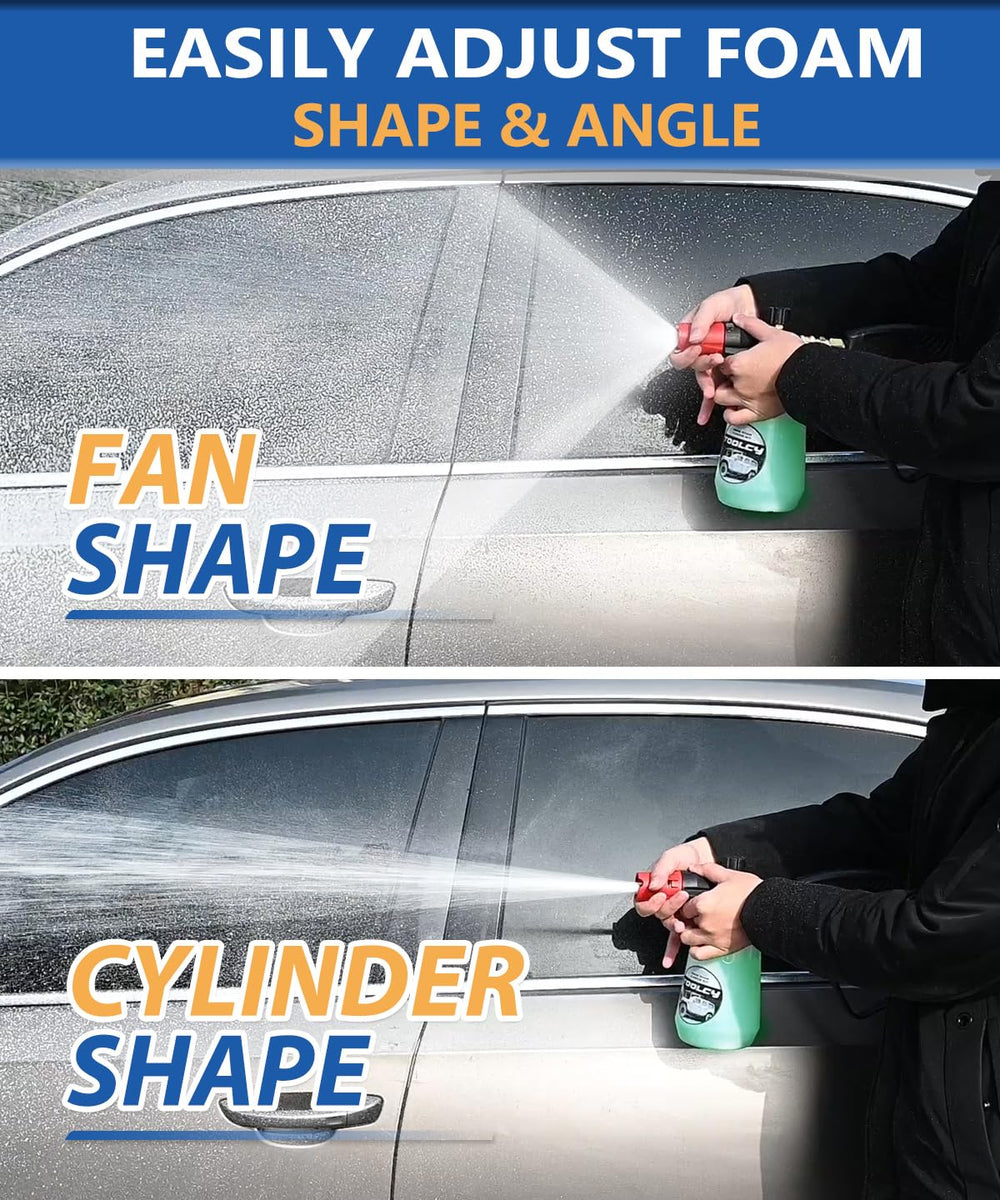 TOOLCY five nozzle tips displayed for adjustable spray patterns and tasks
