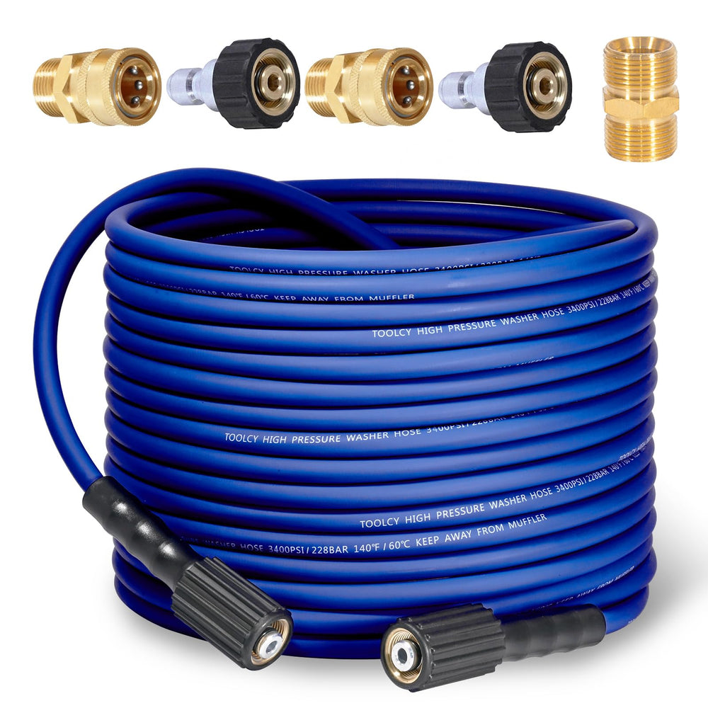 TOOLCY front view of coiled hose showing compact storage and ready-to-use convenience