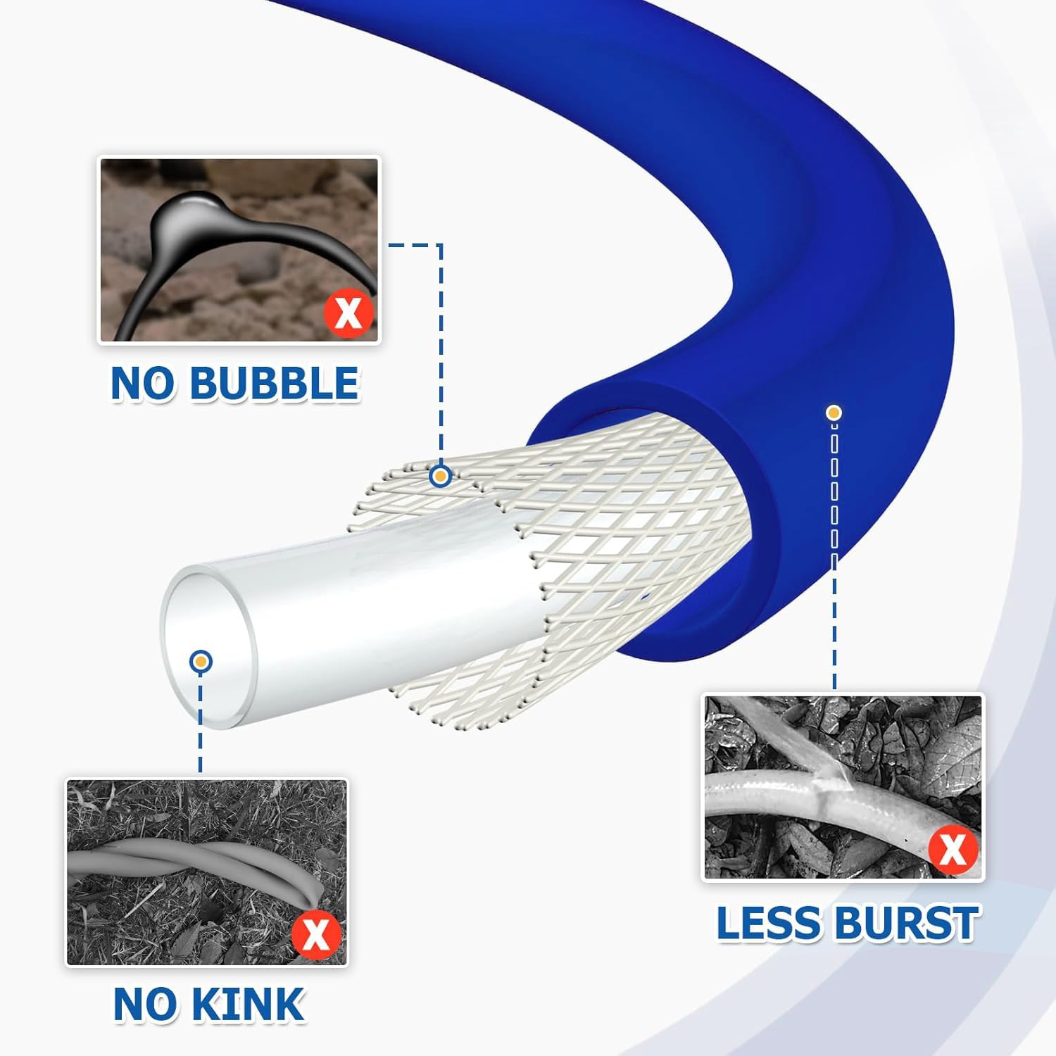 TOOLCY full 50 ft hose laid out to show reach for large cleaning jobs