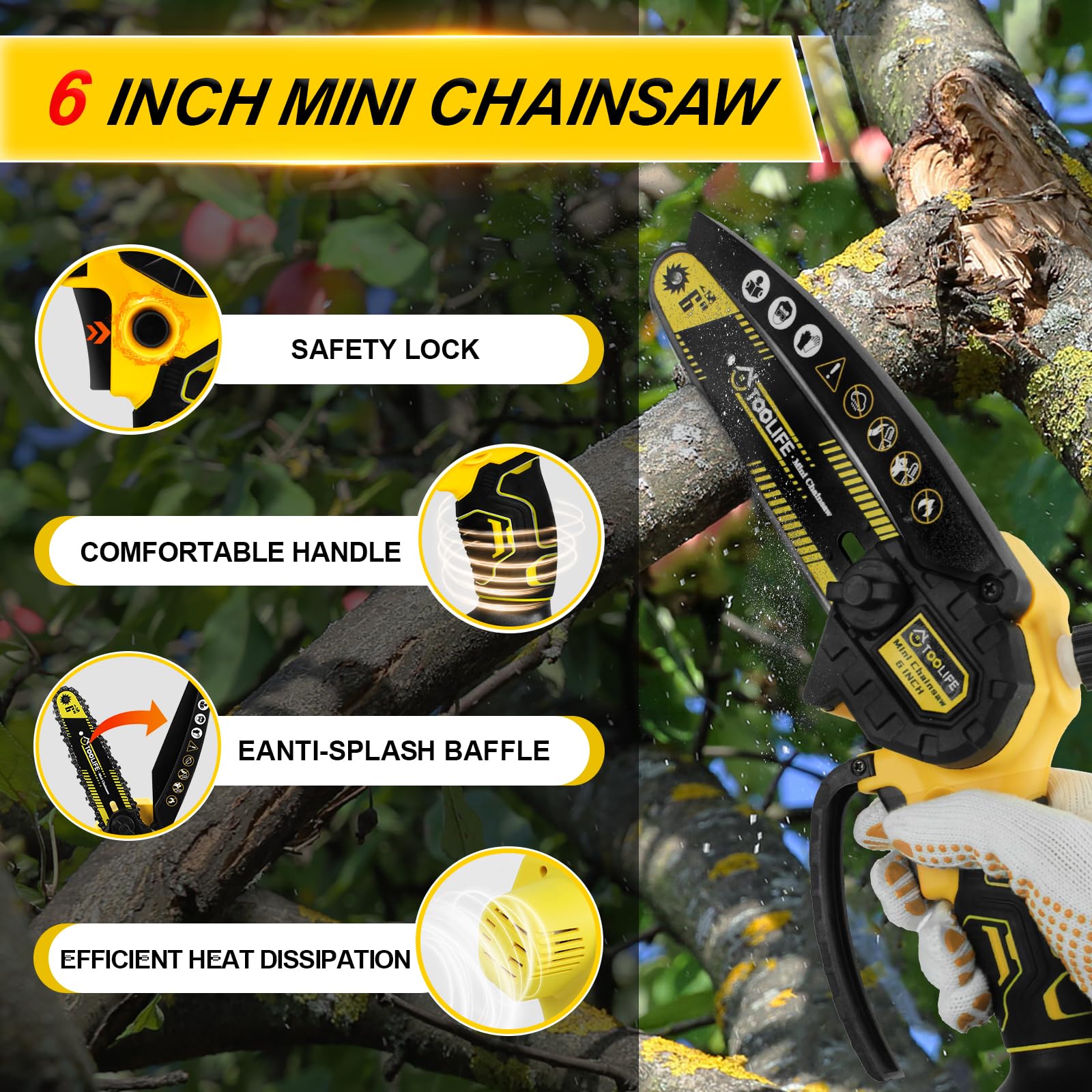 TOOLIFE detachable batteries beside saw showing dual-battery swap convenience benefit