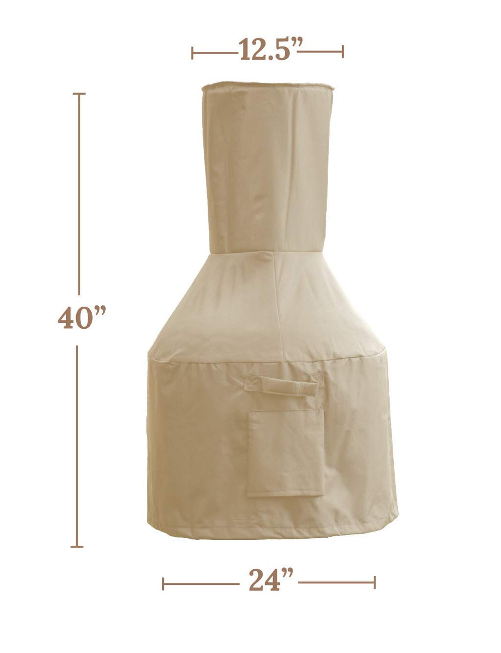 Tooreas chiminea covered on patio demonstrating weather protection