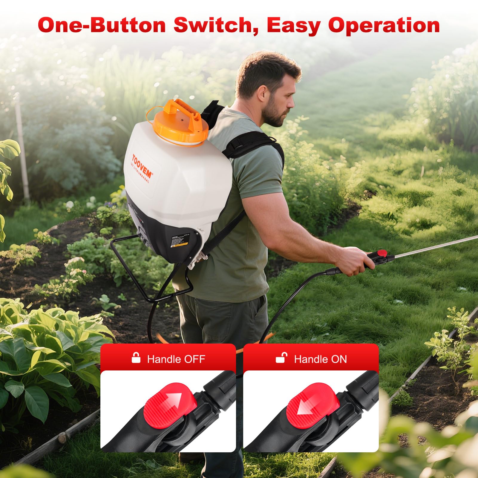 TOOVEM 18V replaceable battery pack showing quick-swap power continuity benefit