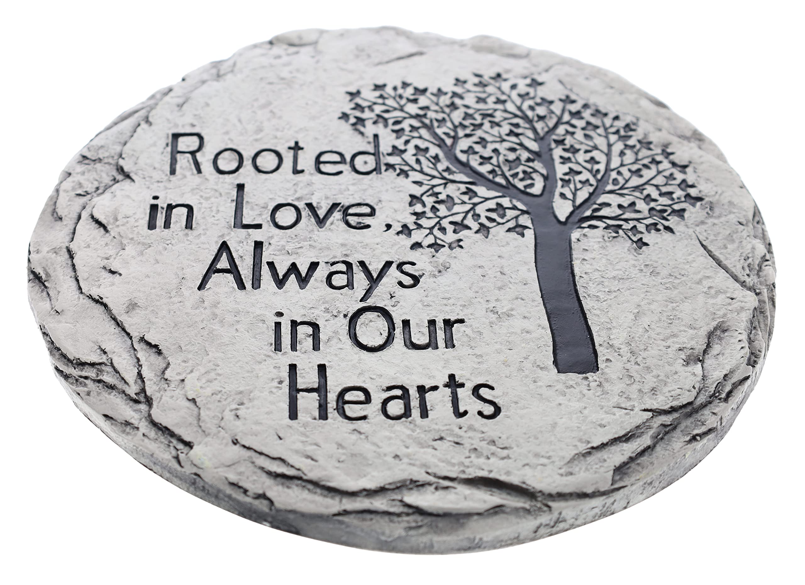 Top Brass close-up of Tree of Life detail and 'Rooted in Love' inscription highlighting craftsmanship and clarity