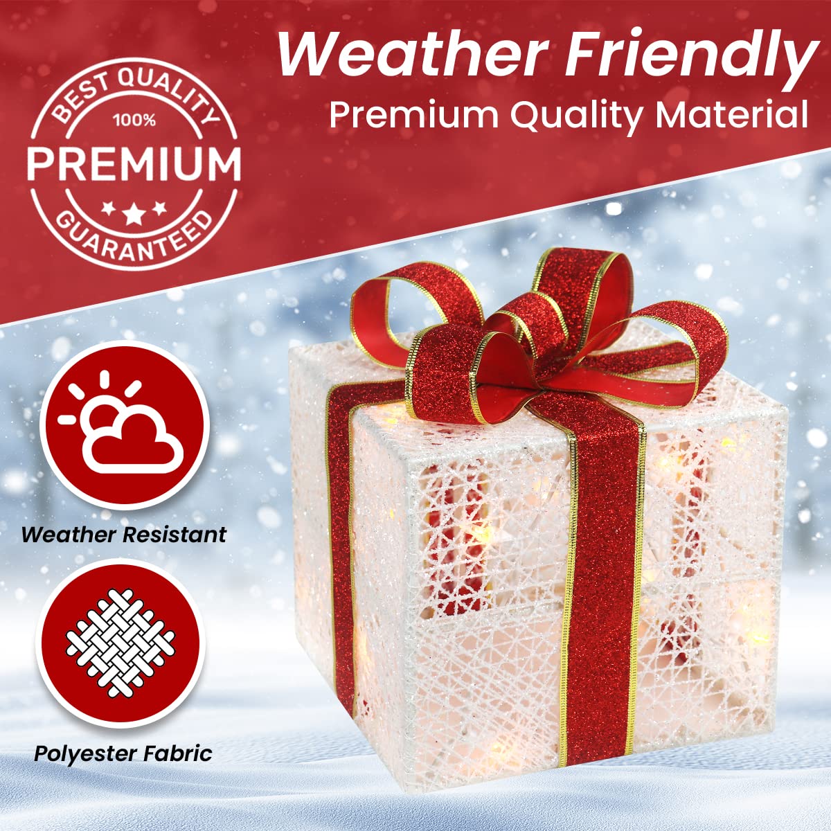 Top Treasures assembled on a lawn illustrating bright holiday yard decoration