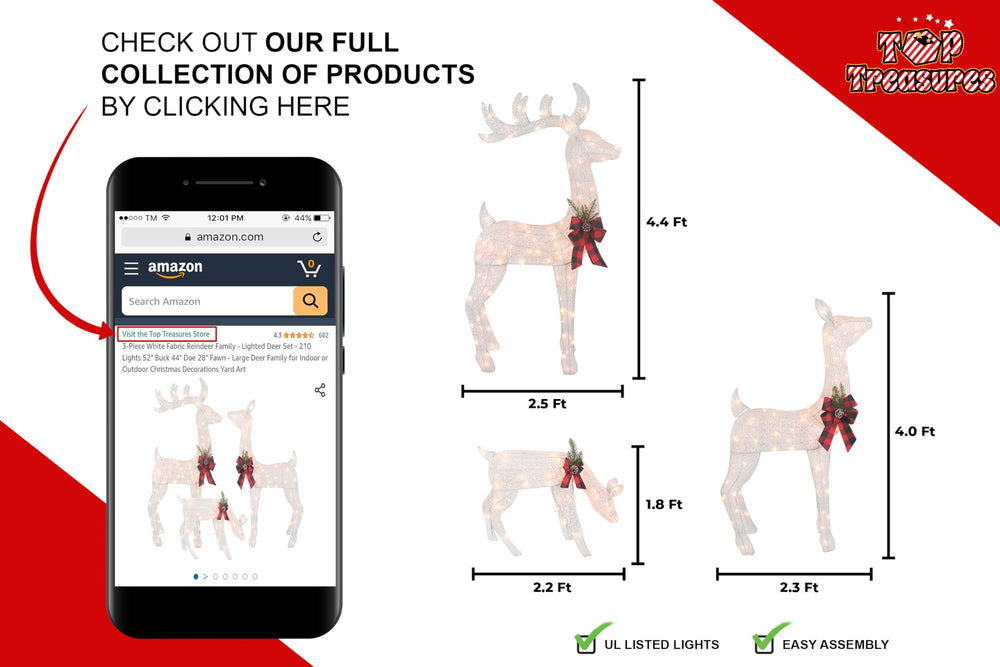 Top Treasures folded reindeer flat for compact storage and easy teardown