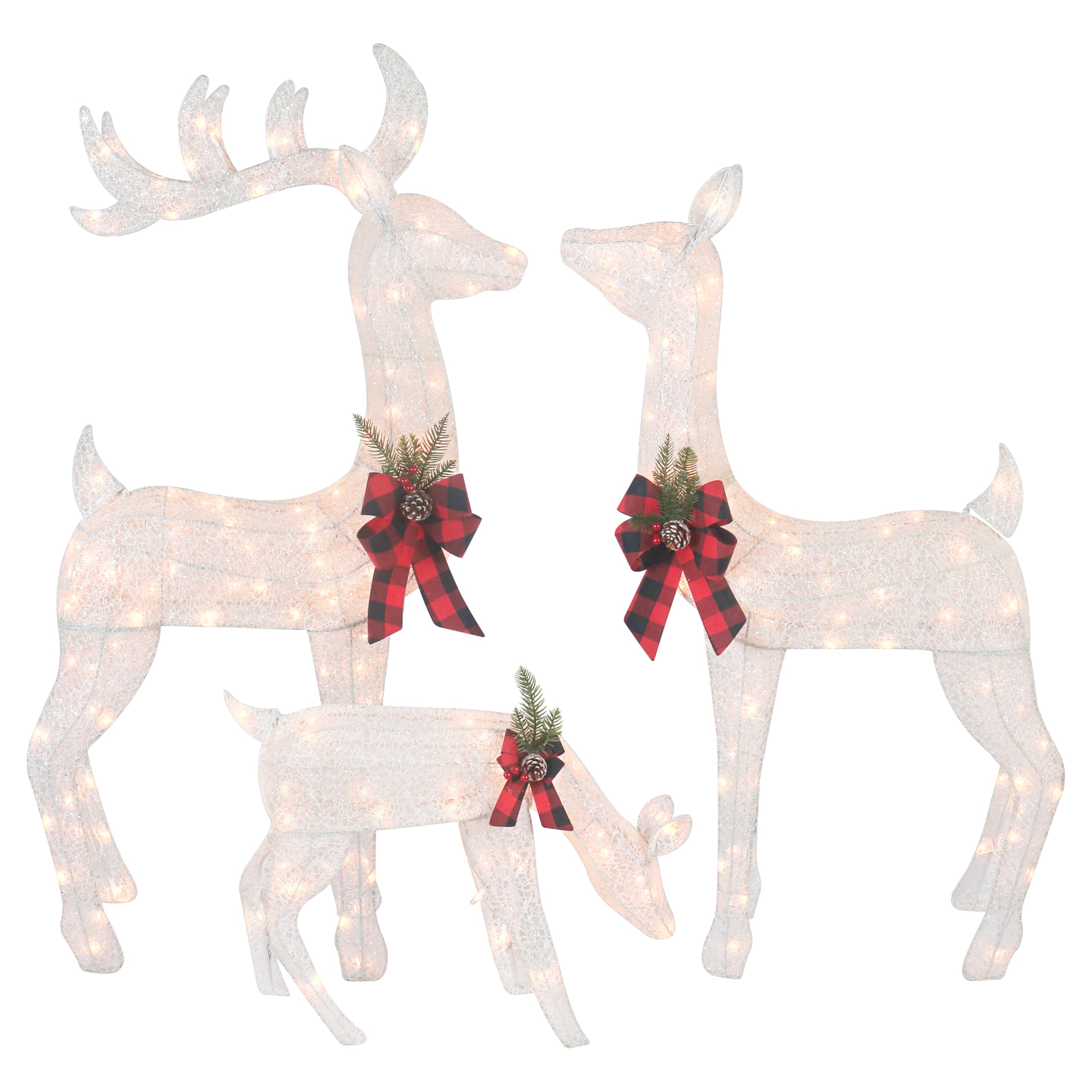 Top Treasures front view of reindeer family showing cohesive yard impact