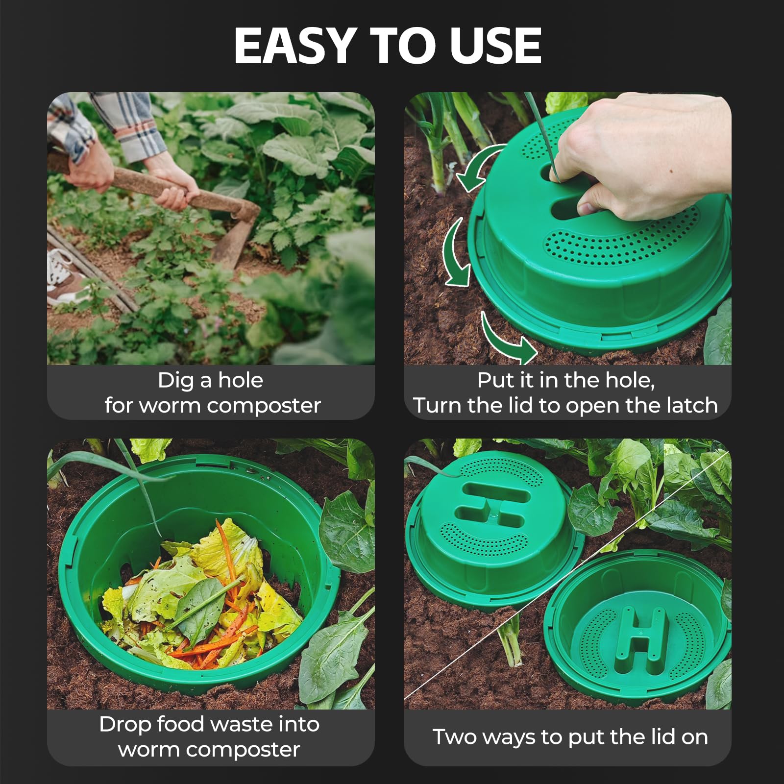 TOP XIAN hand holding bin for scale showing compact 8L size ideal for small spaces