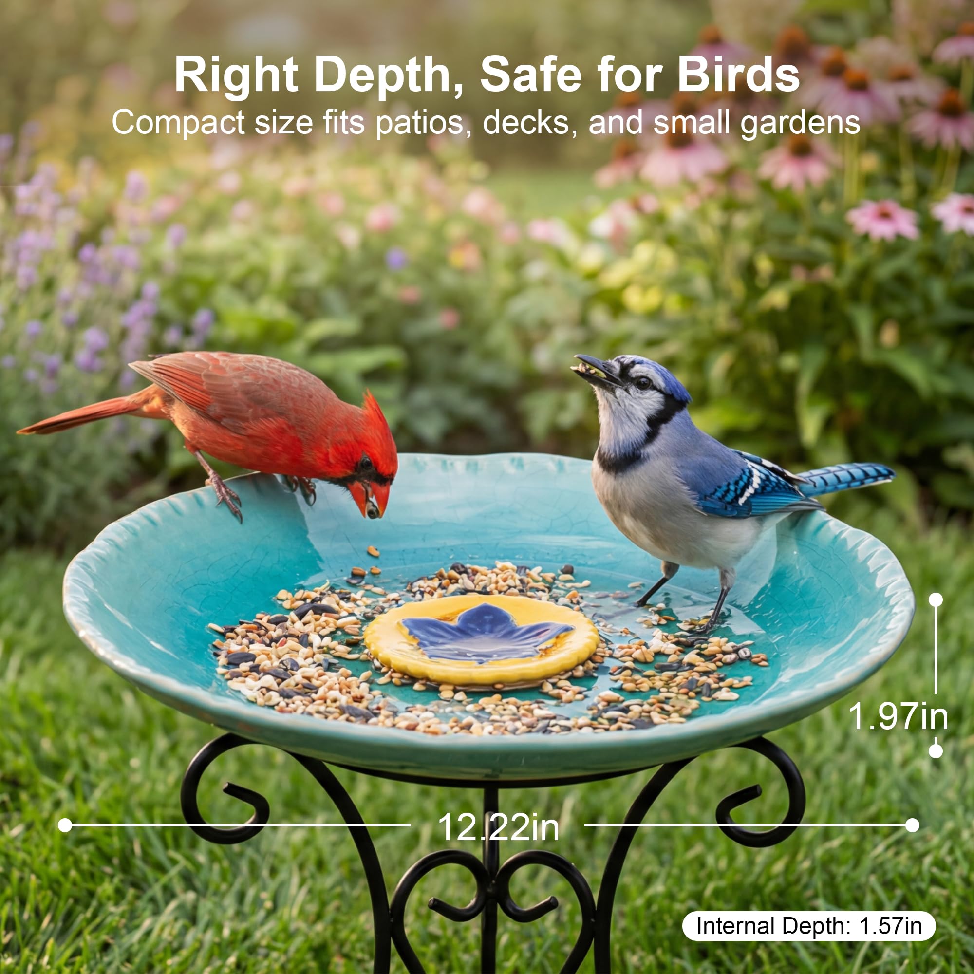 Topadorn raised flower center close-up offering stable perch for birds