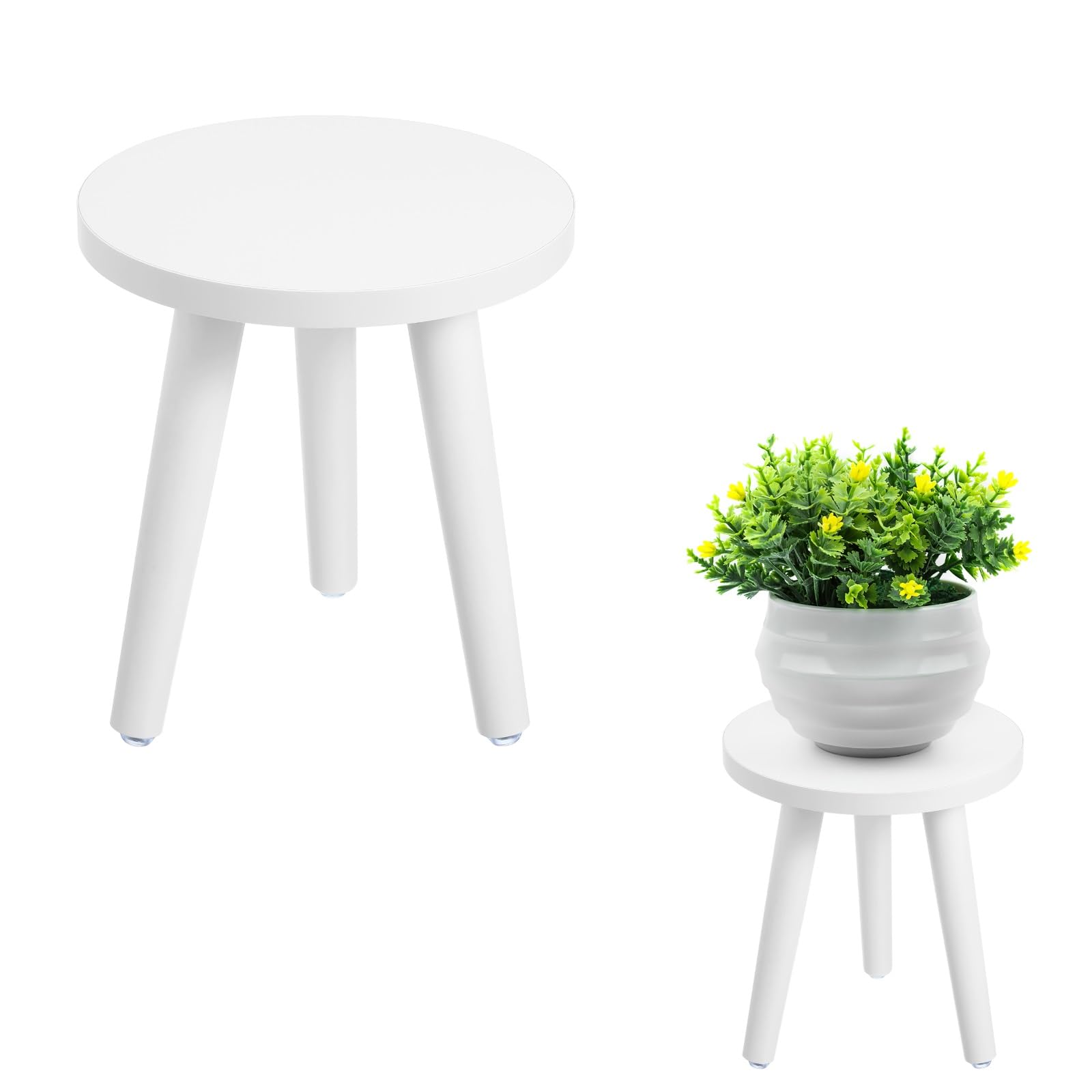 TOPBATHY front view of white Cabilock plant stand showing neat silhouette and balance
