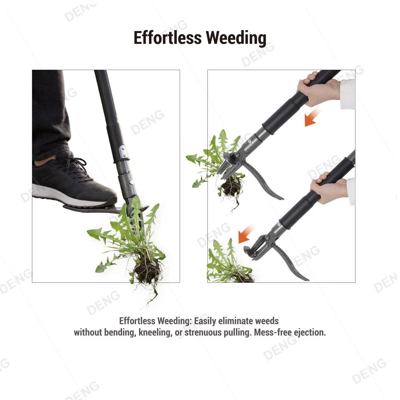 TOPBOOC next to a shoe showing scale and handle length for standing comfort