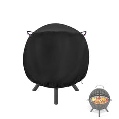 Topcover front view protecting a globe fire pit - weather protection