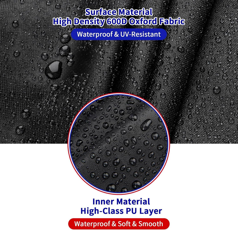 Topcover seam with rubber strip showing waterproof protection