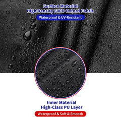Topcover seam with rubber strip showing waterproof protection